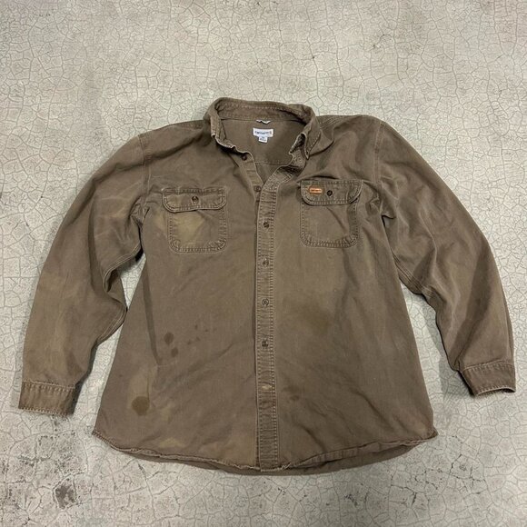 Distressed Carhartt Canvas Button Up - Picture 3 of 7